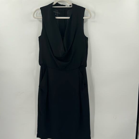 Lafayette 148 Black scoop neck fitted midi dress - Picture 1 of 7